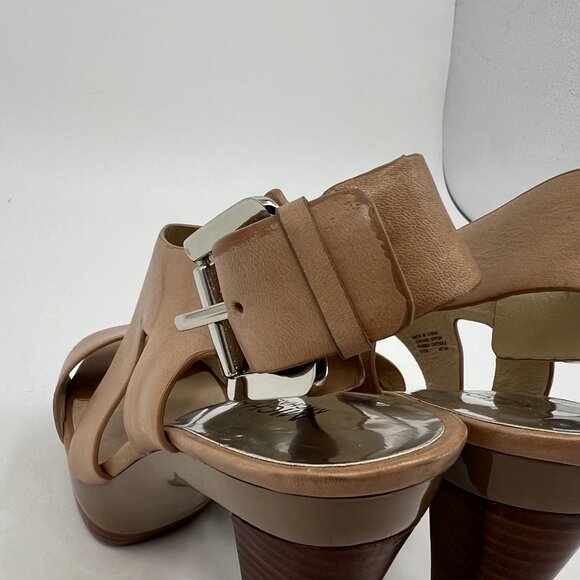Michael Kors Tan Carla Ultra-High Peep Toe Platform Heels | Size 6.5 - Picture 2 of 11